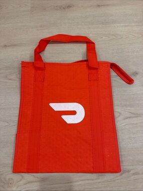 DoorDash Red Reusable Tote Bag with White Logo
